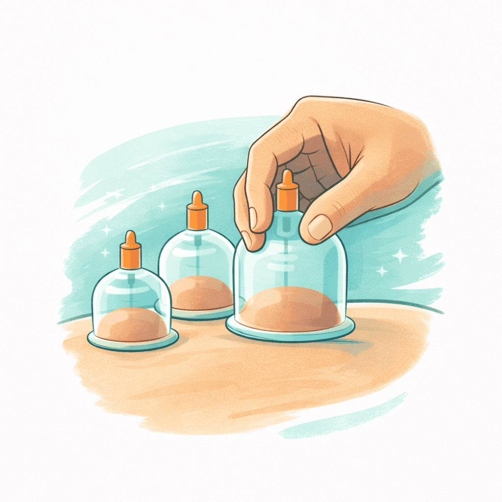 Cupping treatment illustration