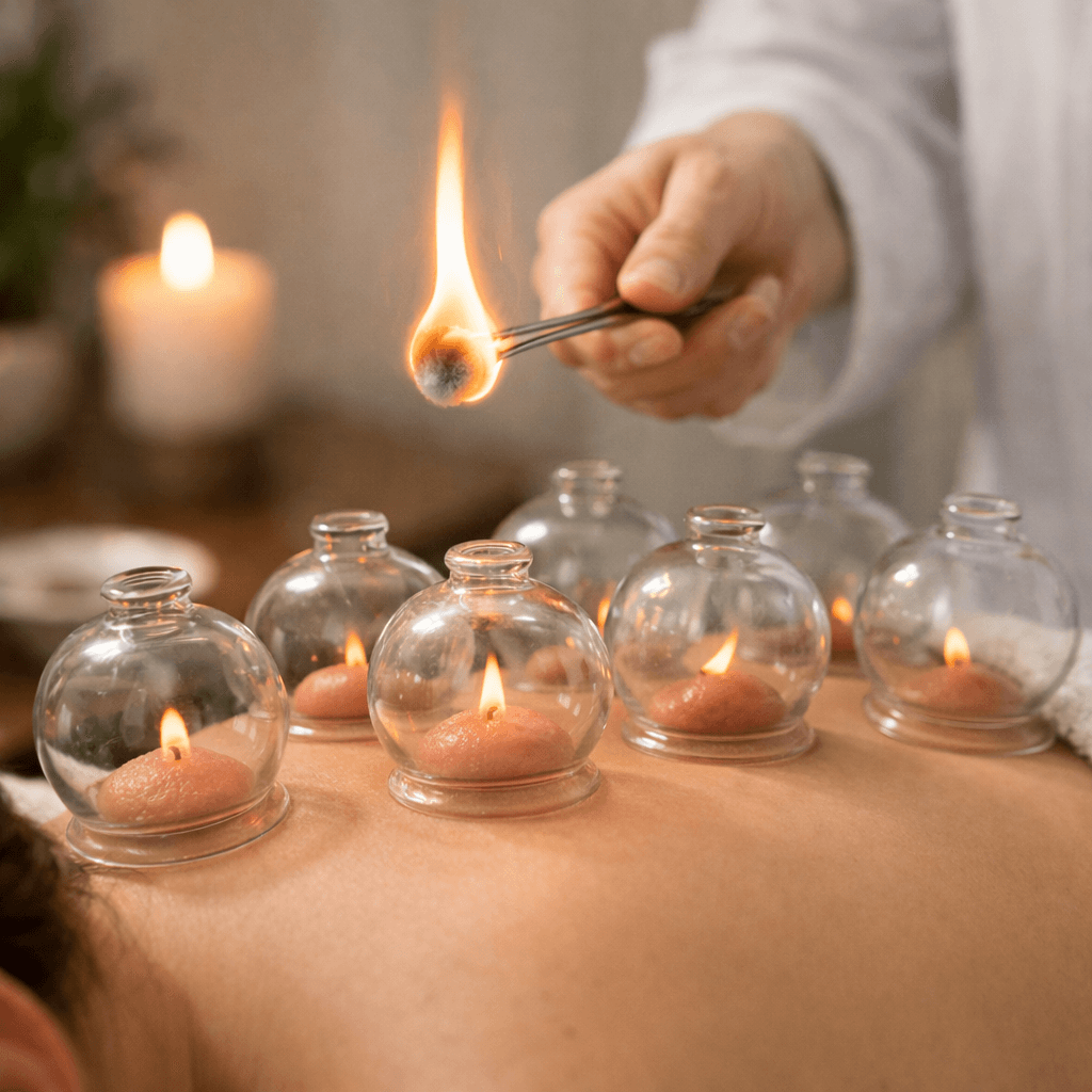 Cupping treatment illustration